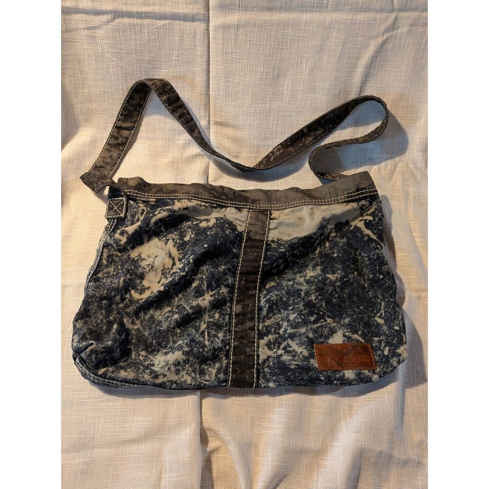 Big Star Acid Washed Tote Shoulder Slouch Bag Purse Distressed Jean